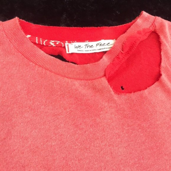 Free People Lucky Distressed Tee. XS, S - Picture 6 of 8